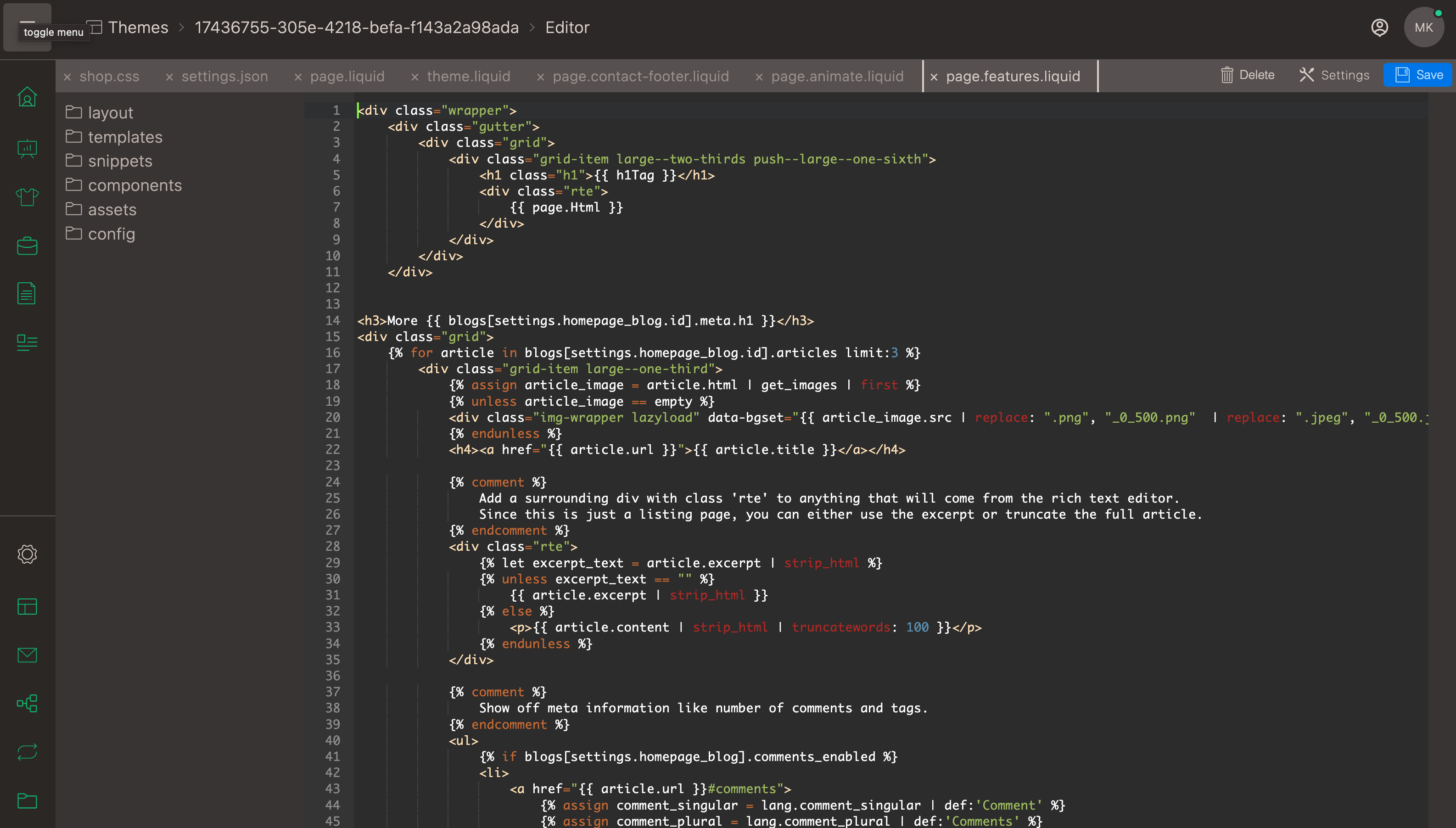 Code editor in Cradle CMS
